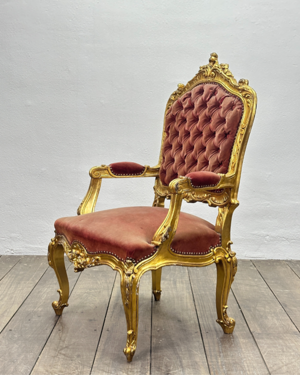 Poltrona Estilo Luiz XV Vermelha - Imagem 5