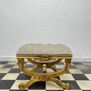 Banqueta Luiz XV Dourado creme
