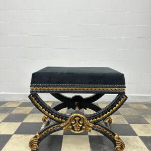 Banqueta Luiz XV Dourado e Preto