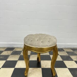 Banqueta Luiz XV - Dourada e folha de ouro