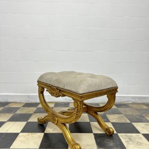 Banqueta Luiz XV Dourado creme